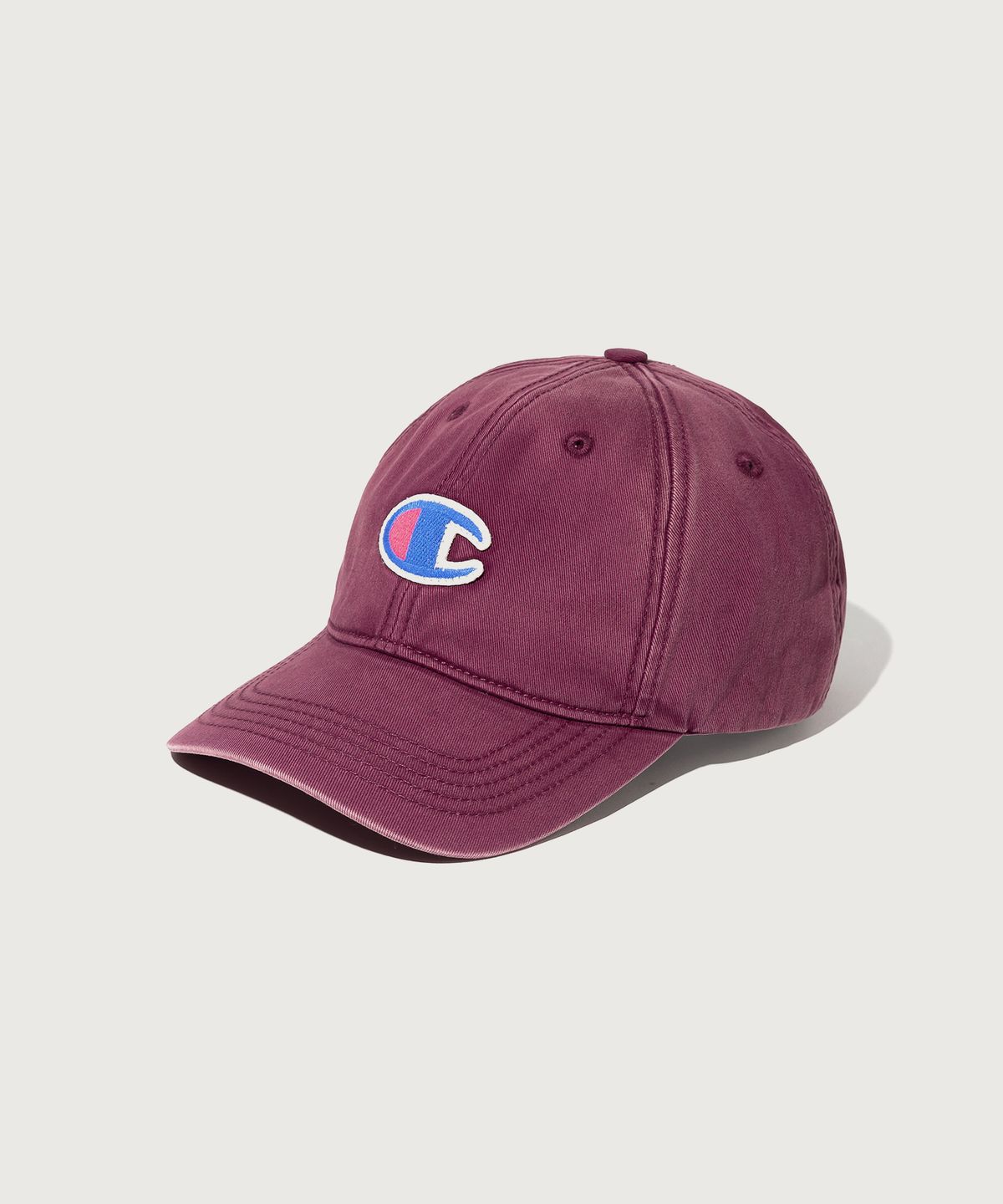 챔피온(CHAMPION) 빅 C로고 워시드 볼캡 Burgundy