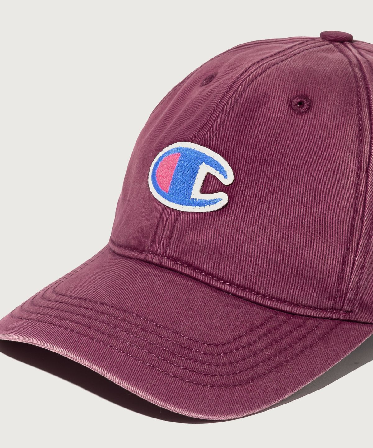 챔피온(CHAMPION) 빅 C로고 워시드 볼캡 Burgundy