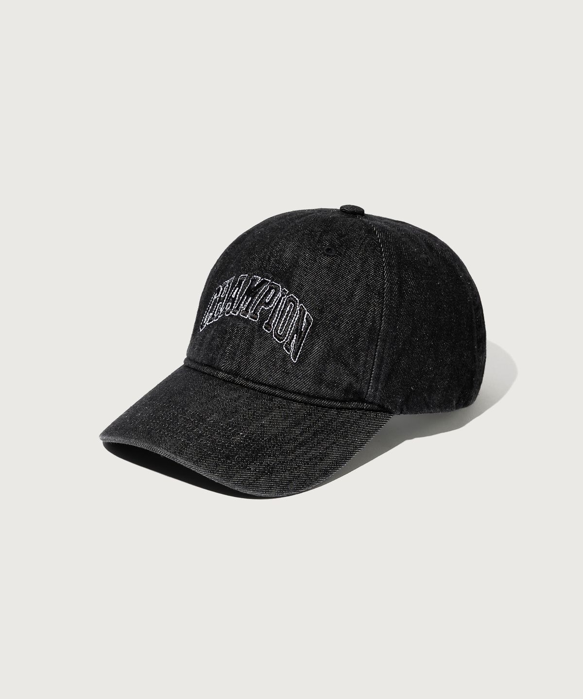 챔피온(CHAMPION) 아치 로고 볼캡 Denim Black
