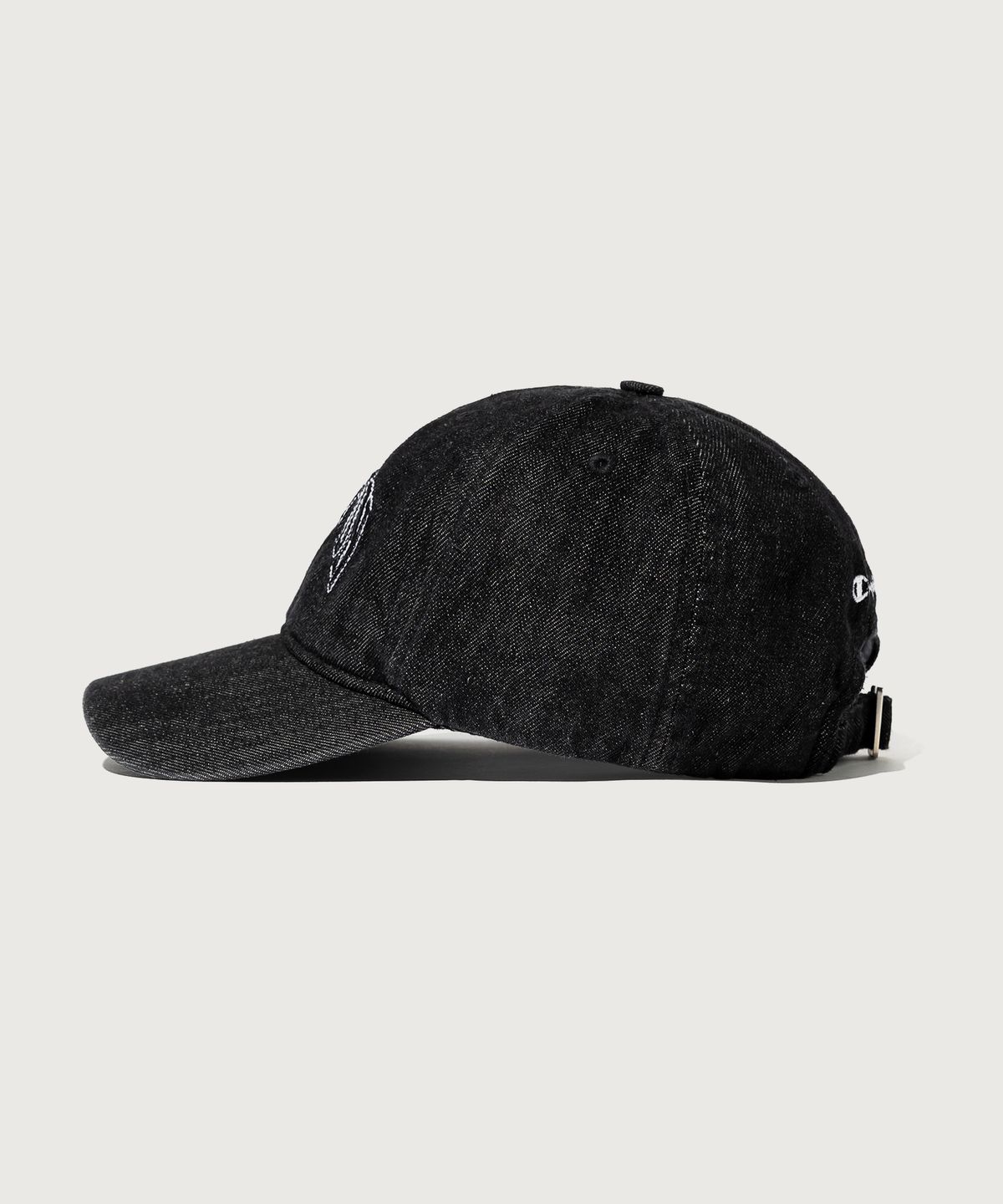 챔피온(CHAMPION) 아치 로고 볼캡 Denim Black