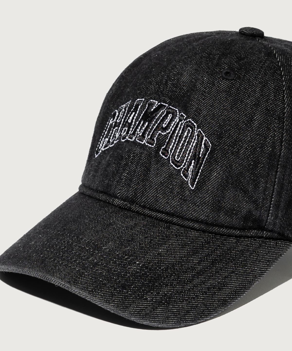 챔피온(CHAMPION) 아치 로고 볼캡 Denim Black