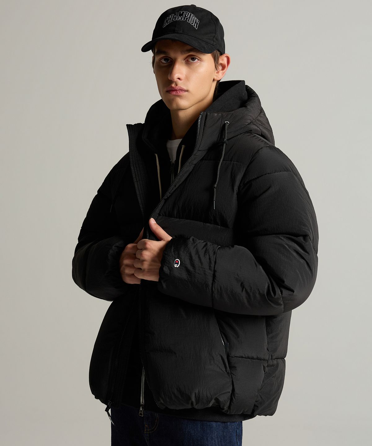 챔피온(CHAMPION) 아치 로고 볼캡 Black