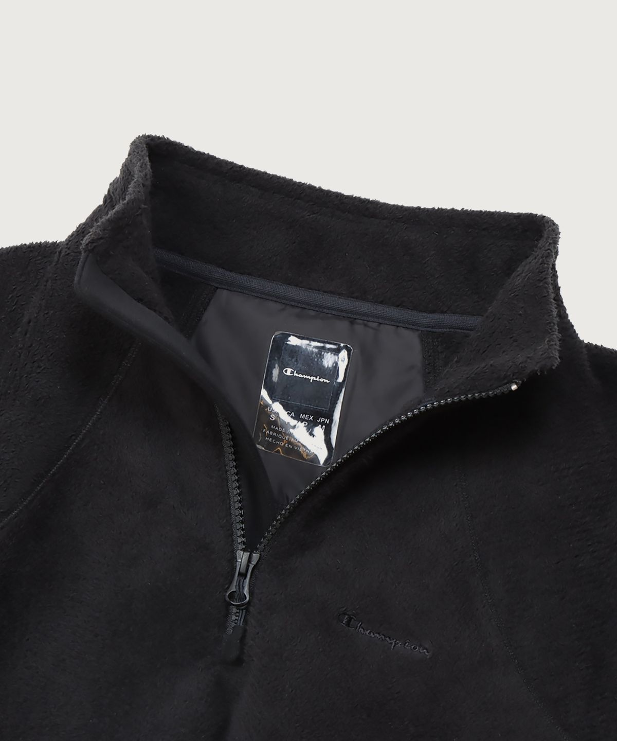 챔피온(CHAMPION) [Black Edition] 하프 집업 플리스 Off Black