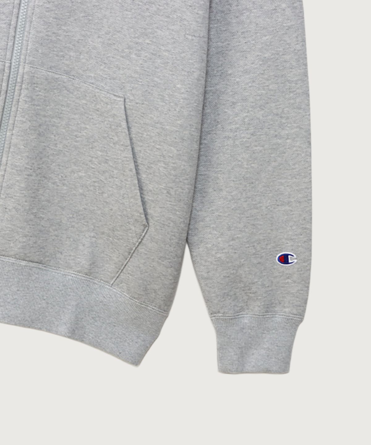 챔피온(CHAMPION) C로고 레귤러핏 후드 집업 Oxford Grey