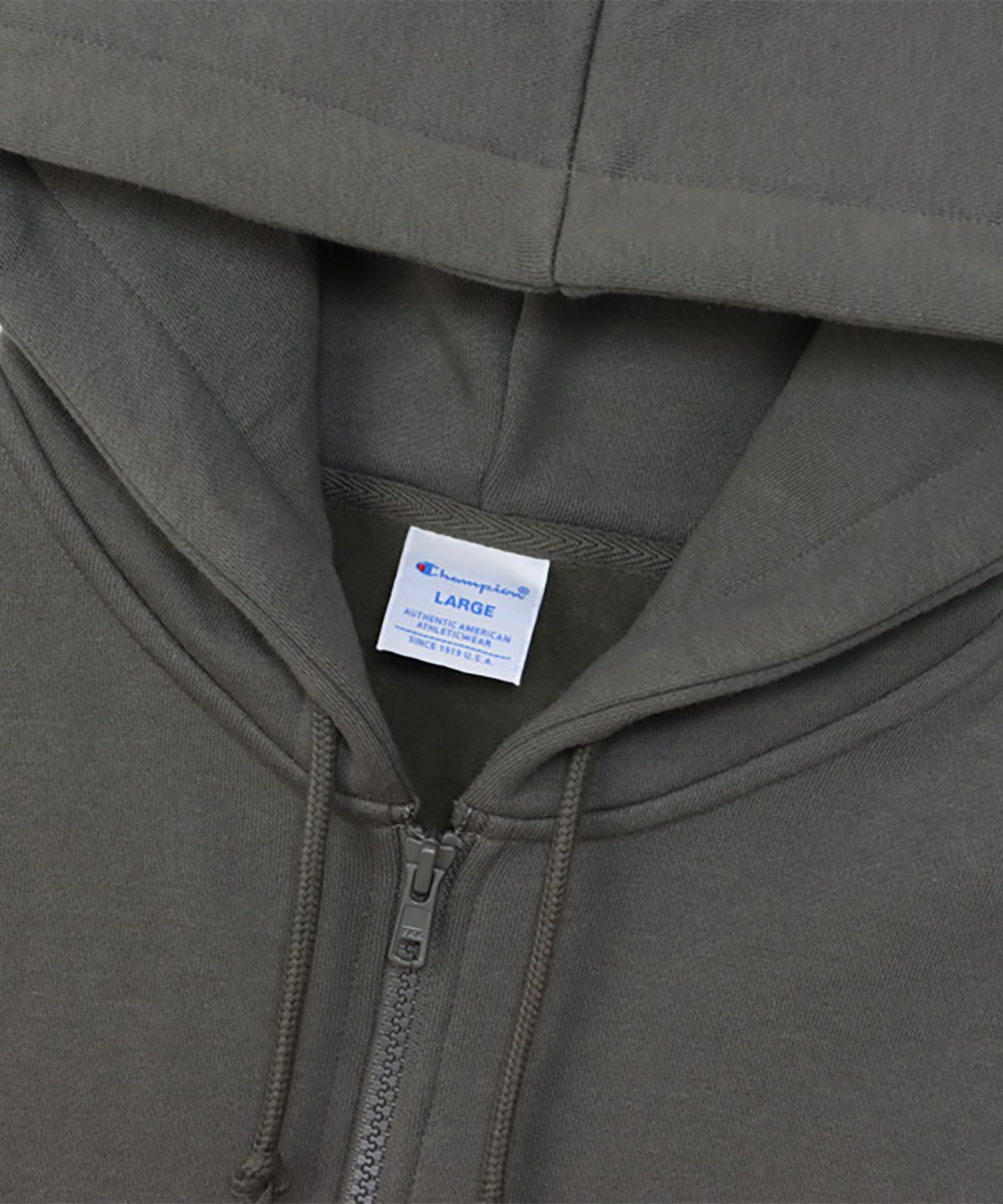 챔피온(CHAMPION) C로고 레귤러핏 후드 집업 Dark Grey