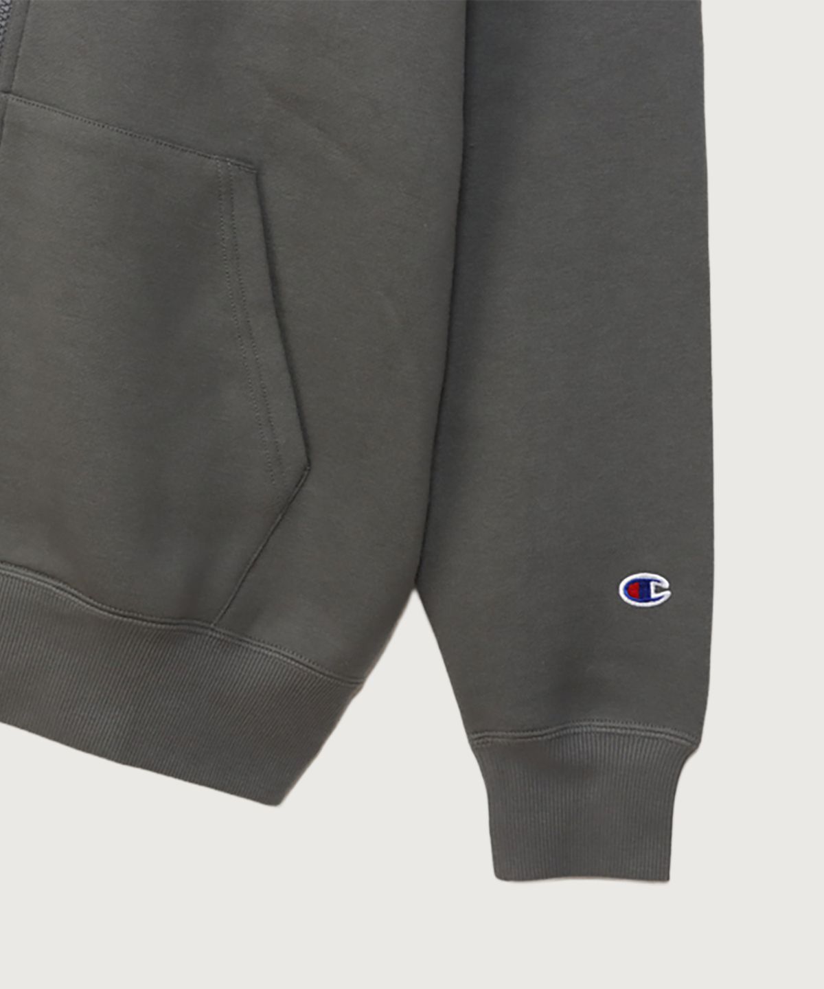 챔피온(CHAMPION) C로고 레귤러핏 후드 집업 Dark Grey