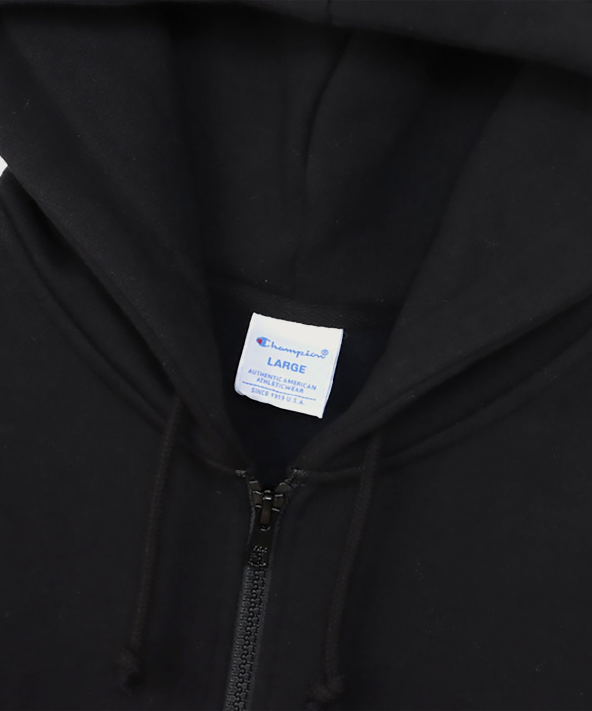 챔피온(CHAMPION) C로고 레귤러핏 후드 집업 Black