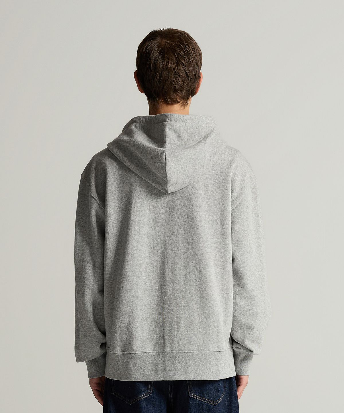챔피온(CHAMPION) 헤리티지 로고 루즈핏 후드 집업 Grey