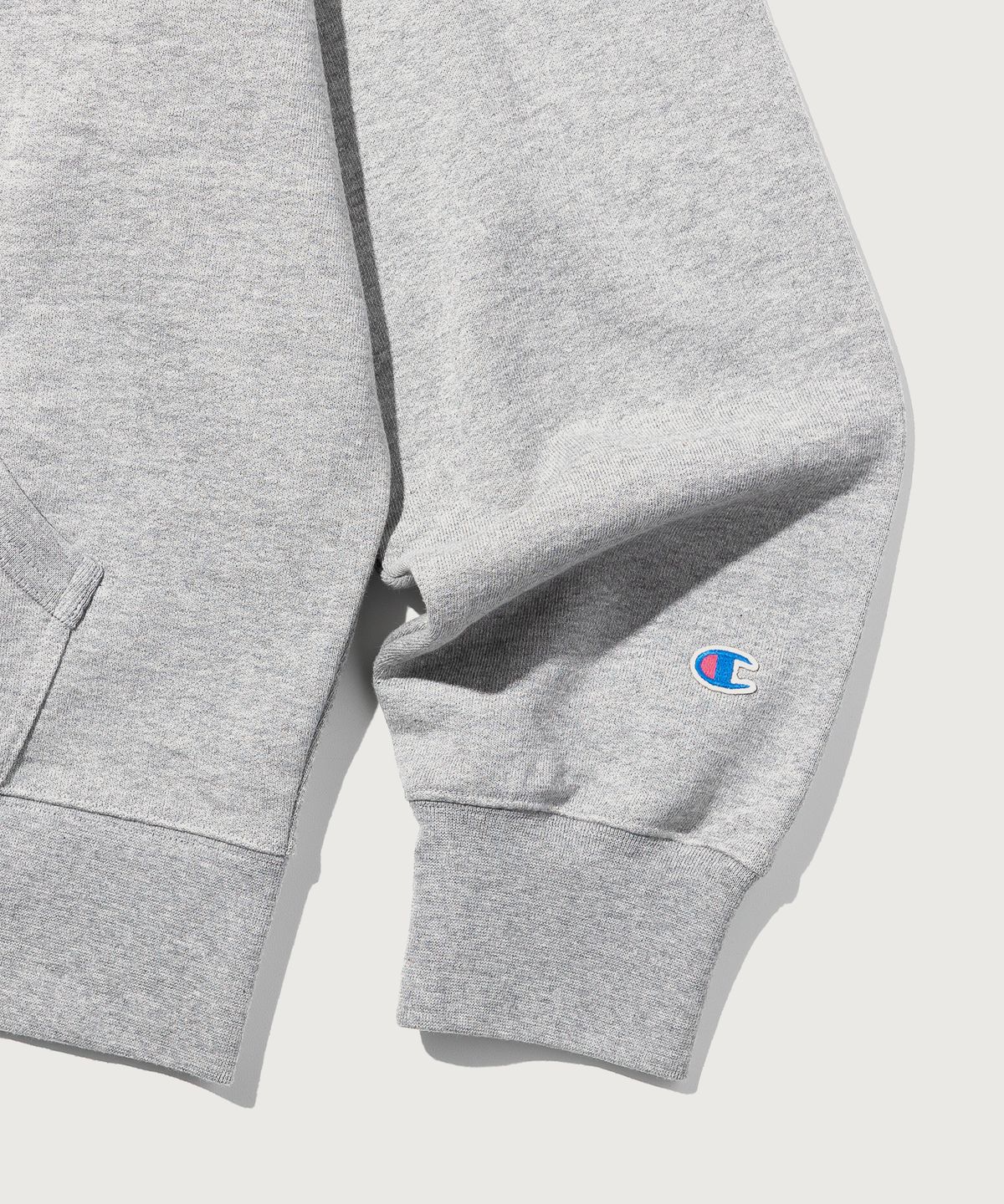 챔피온(CHAMPION) 헤리티지 로고 루즈핏 후드 집업 Grey