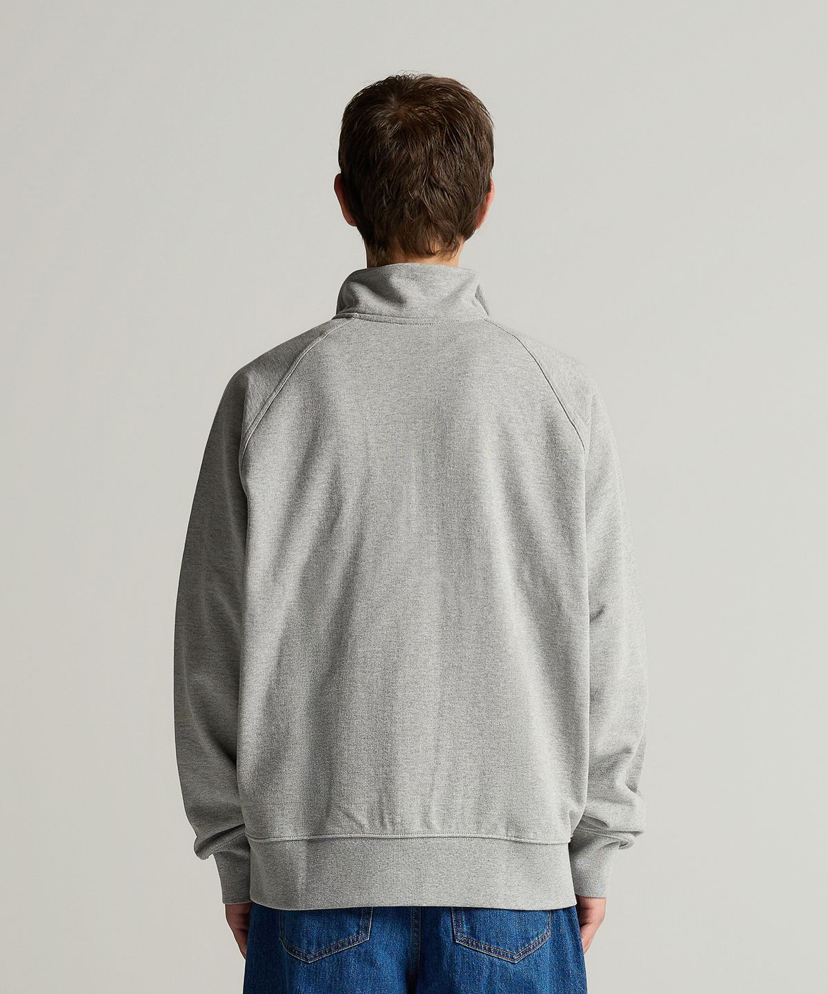 챔피온(CHAMPION) 헤리티지 로고 루즈핏 하프 집업 Grey
