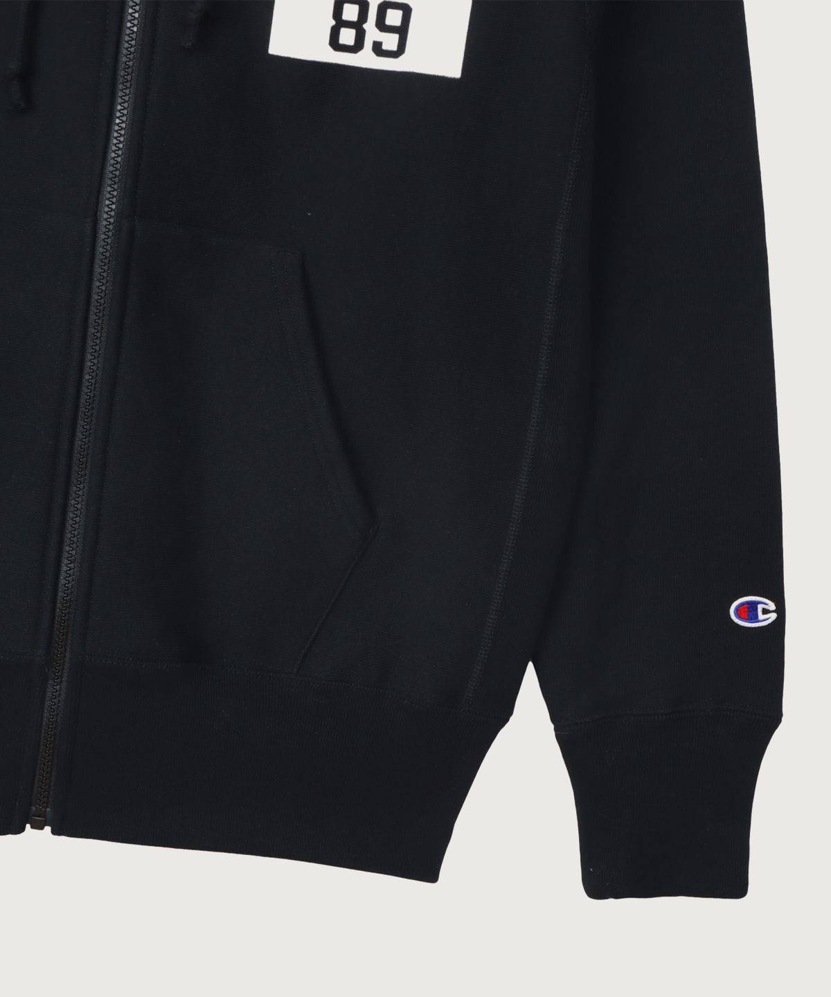 챔피온(CHAMPION) 리버스위브 블루택 루즈핏 시티 후드 집업 Black