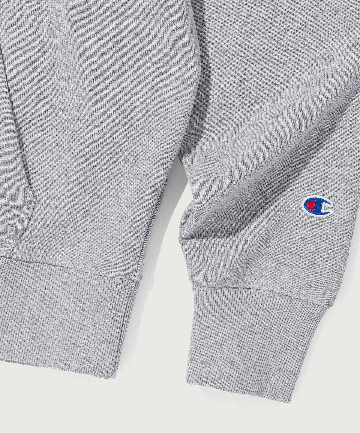 챔피온(CHAMPION) 그래픽 로고 루즈핏 후드 티셔츠 Grey