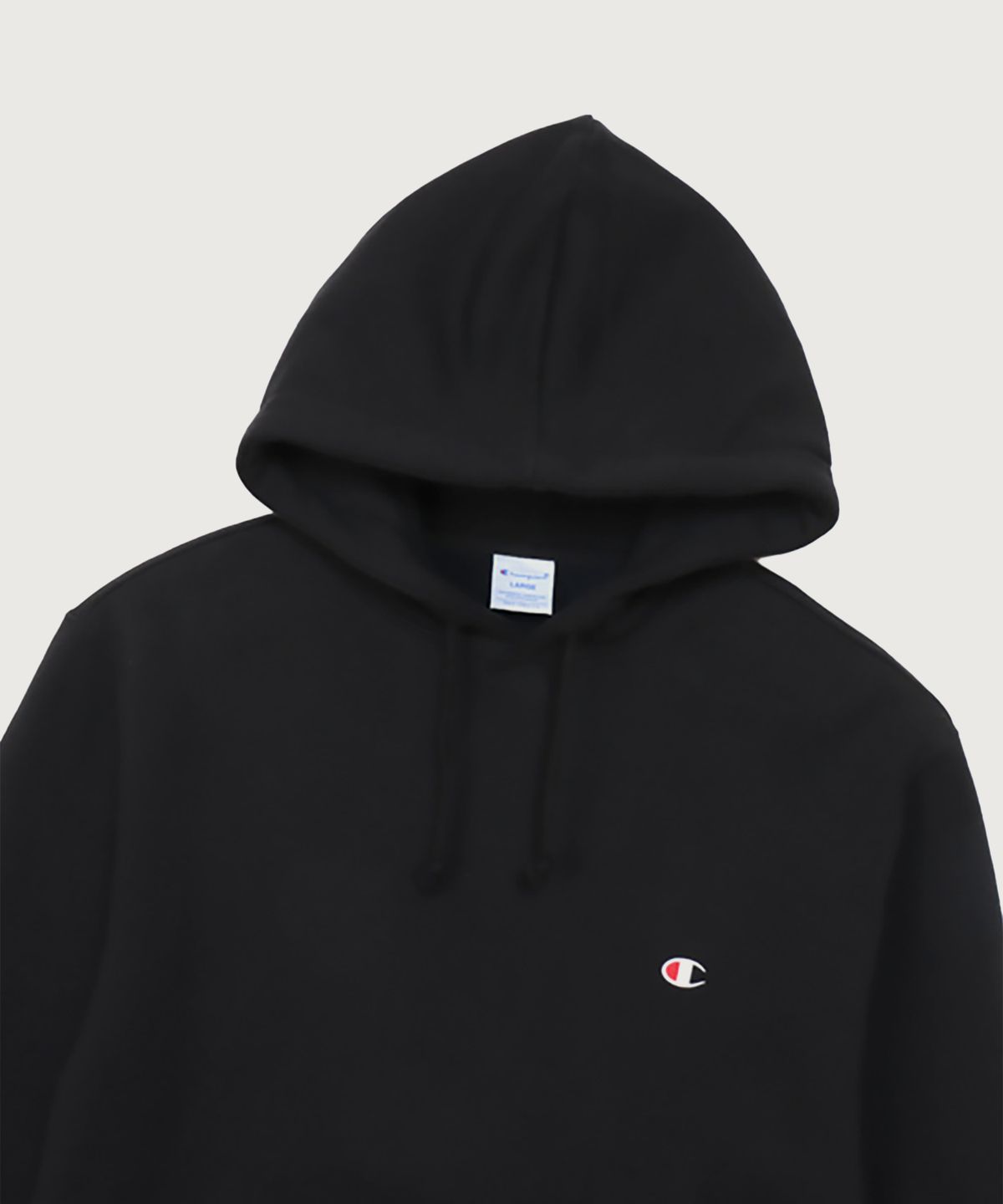 챔피온(CHAMPION) C로고 레귤러핏 후드 티셔츠 Black
