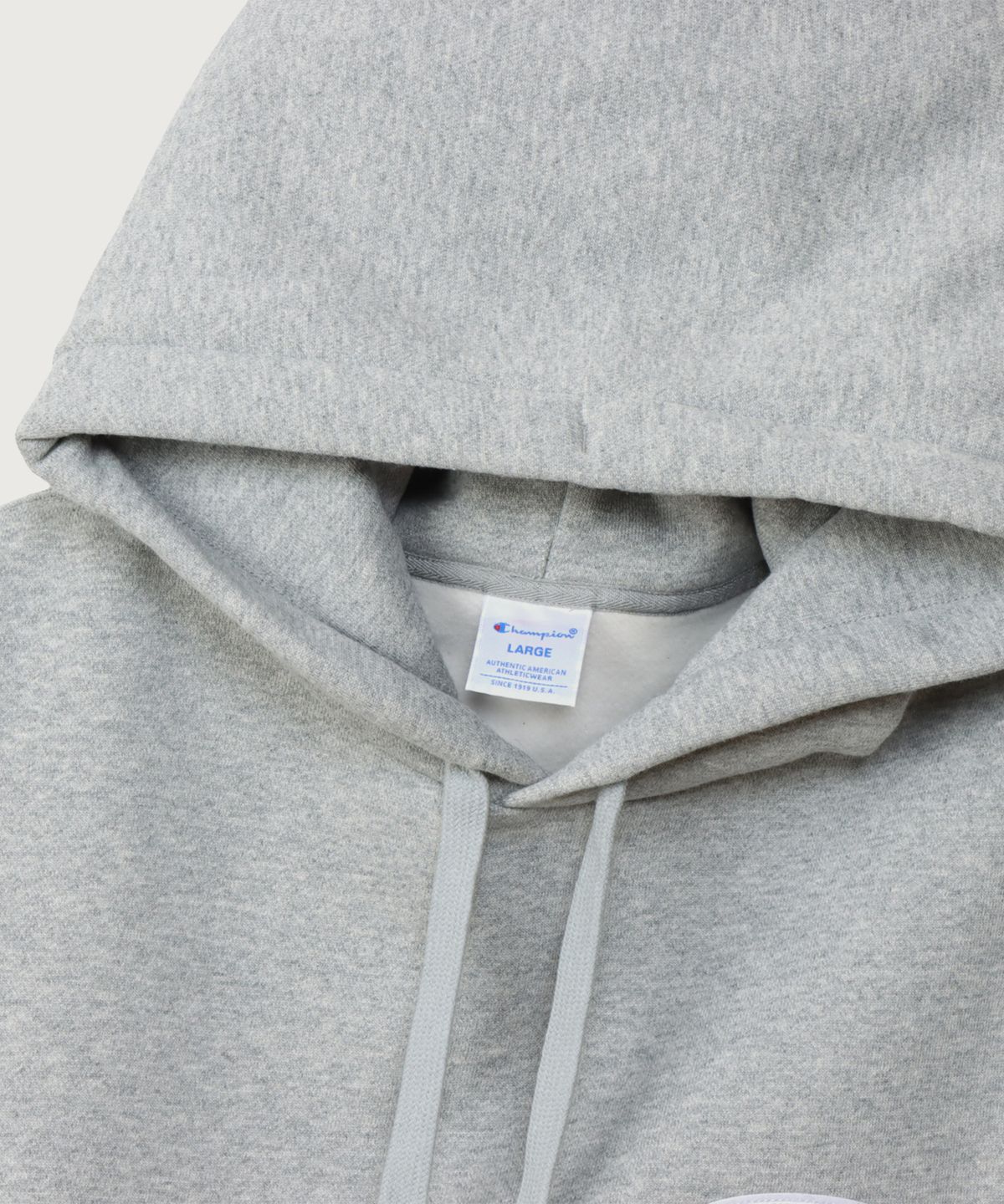 챔피온(CHAMPION) 빅 C로고 오버핏 조그택 후드 티셔츠 Oxford Grey
