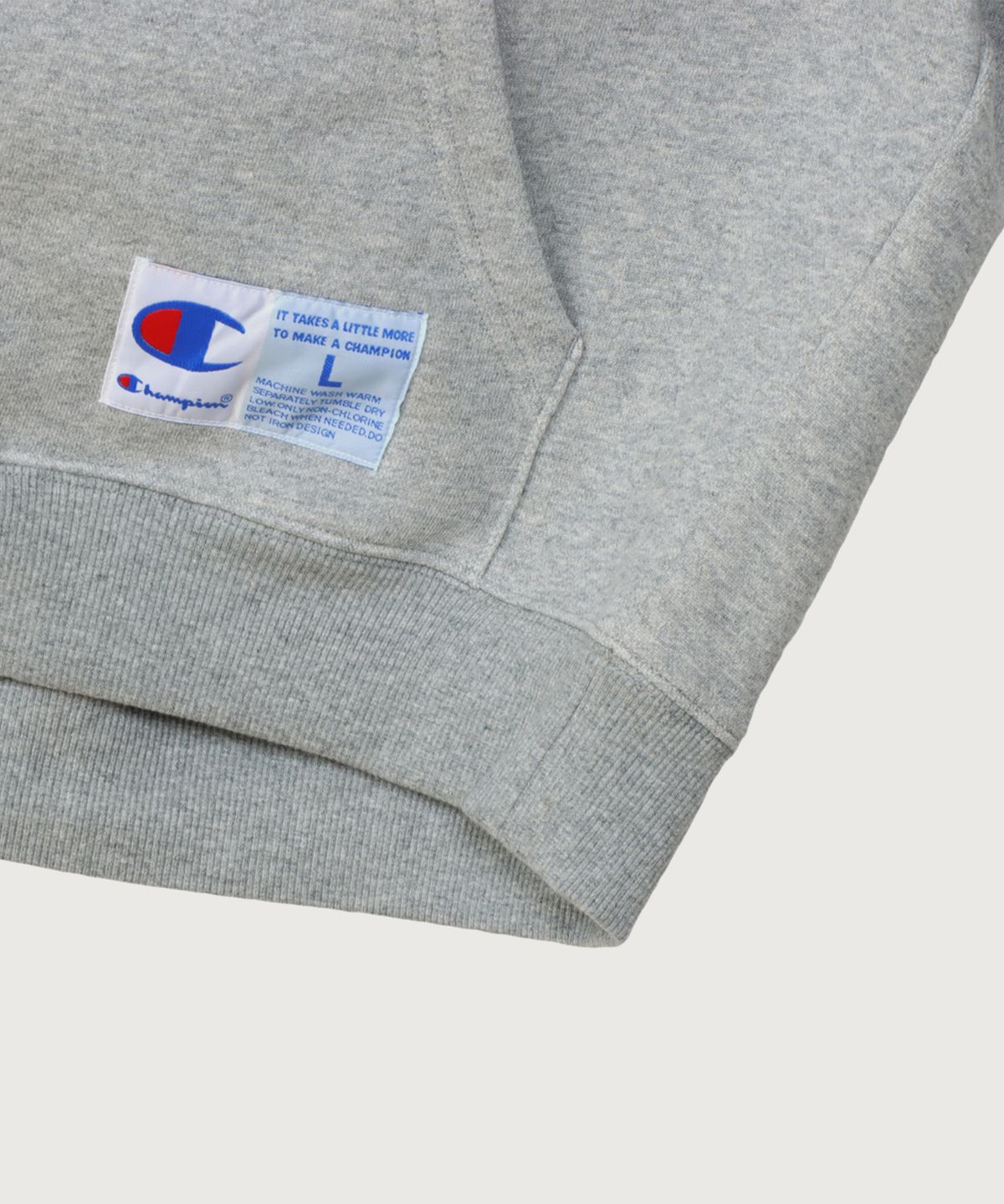 챔피온(CHAMPION) 빅 C로고 오버핏 조그택 후드 티셔츠 Oxford Grey