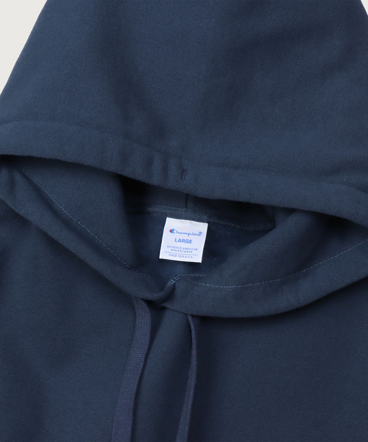 챔피온(CHAMPION) 빅 C로고 오버핏 조그택 후드 티셔츠 Navy