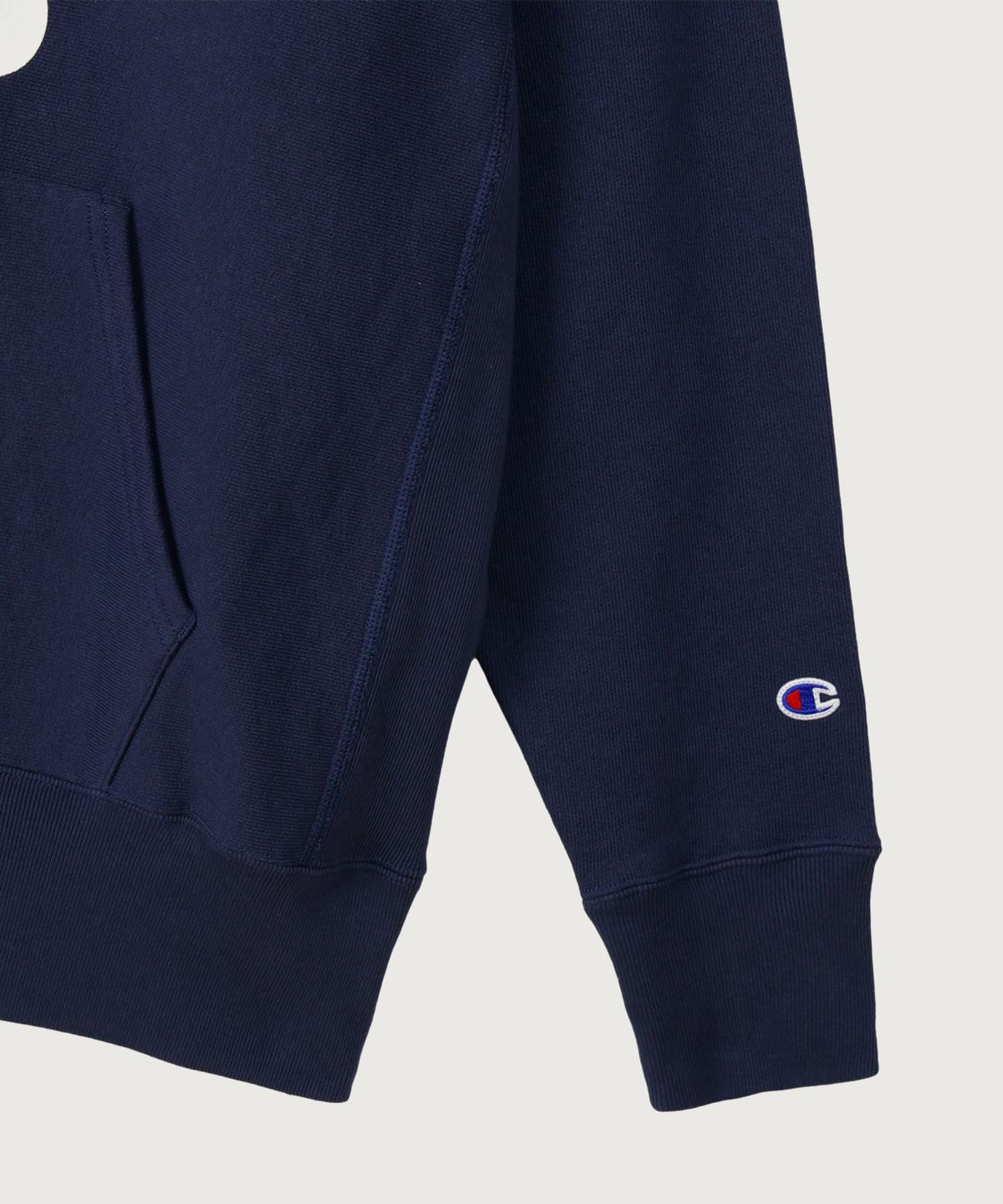 챔피온(CHAMPION) 리버스위브 블루택 루즈핏 컬리지 후드 티셔츠 Dark Navy