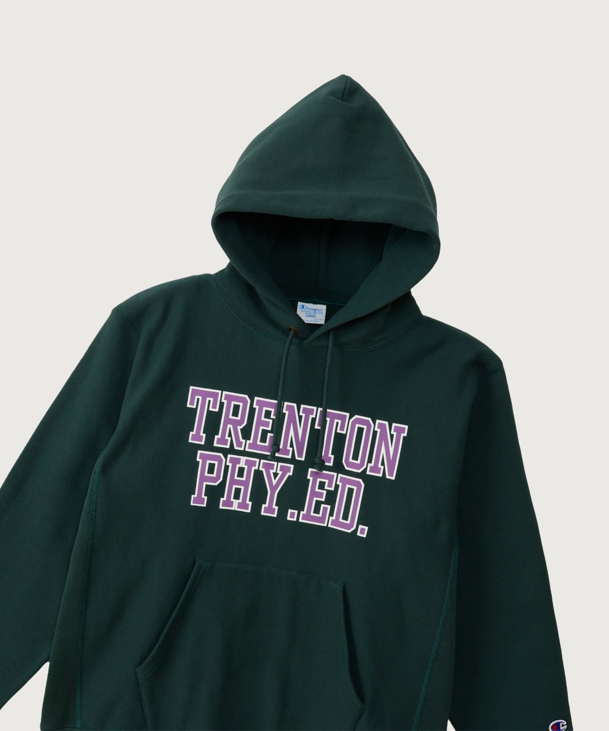 챔피온(CHAMPION) 리버스위브 블루택 루즈핏 컬리지 후드 티셔츠 Dark Green