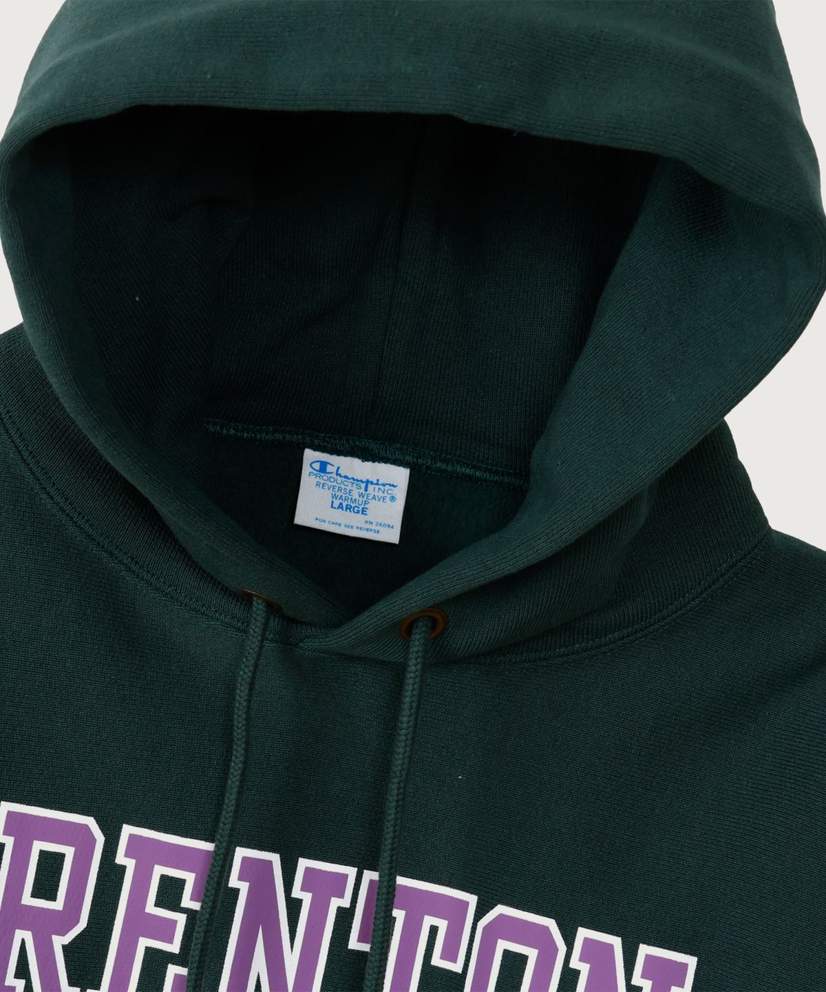 챔피온(CHAMPION) 리버스위브 블루택 루즈핏 컬리지 후드 티셔츠 Dark Green
