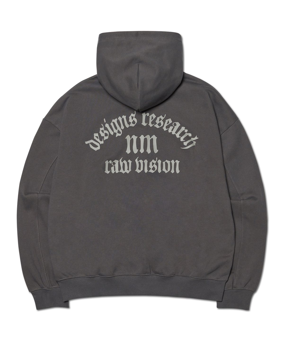 노매뉴얼(NOMANUAL) R.V ARCH LOGO HOODED ZIP-UP - CHARCOAL