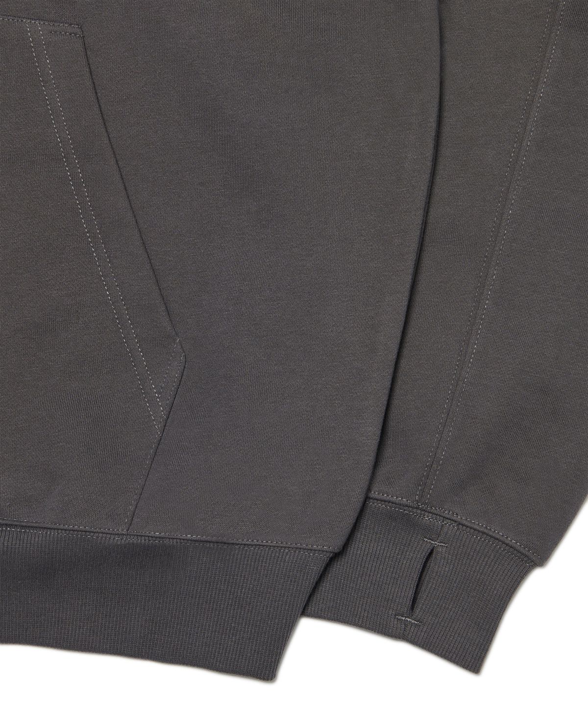 노매뉴얼(NOMANUAL) R.V ARCH LOGO HOODED ZIP-UP - CHARCOAL