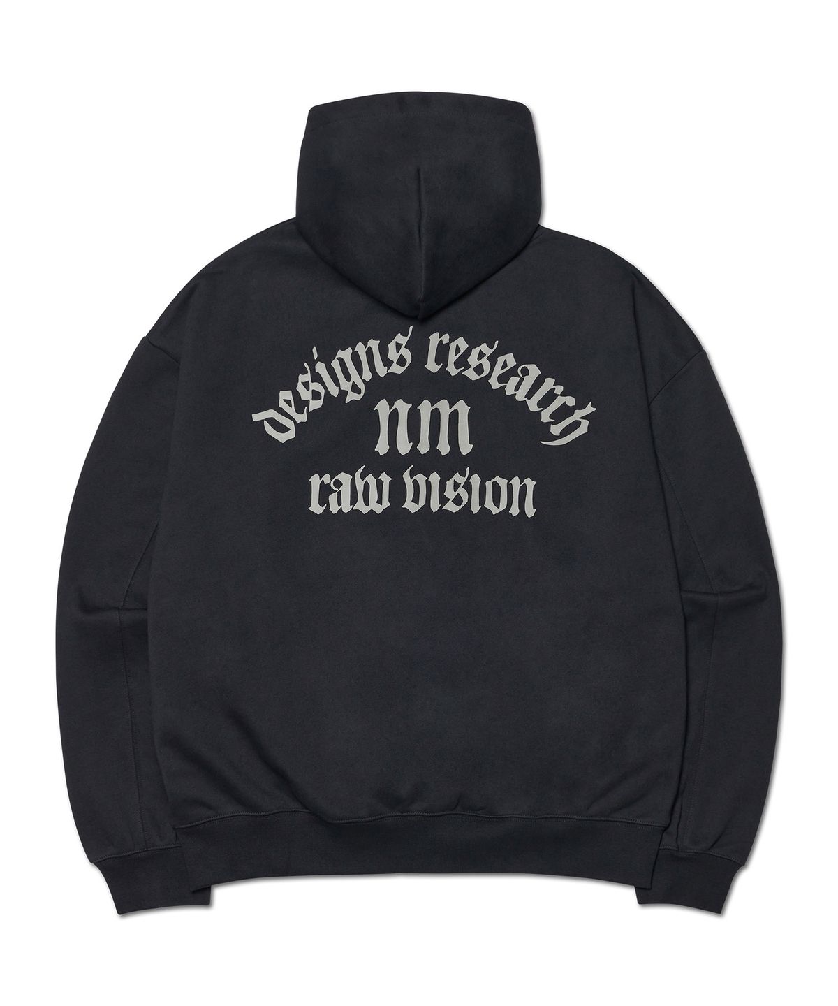 노매뉴얼(NOMANUAL) R.V ARCH LOGO HOODED ZIP-UP - BLACK