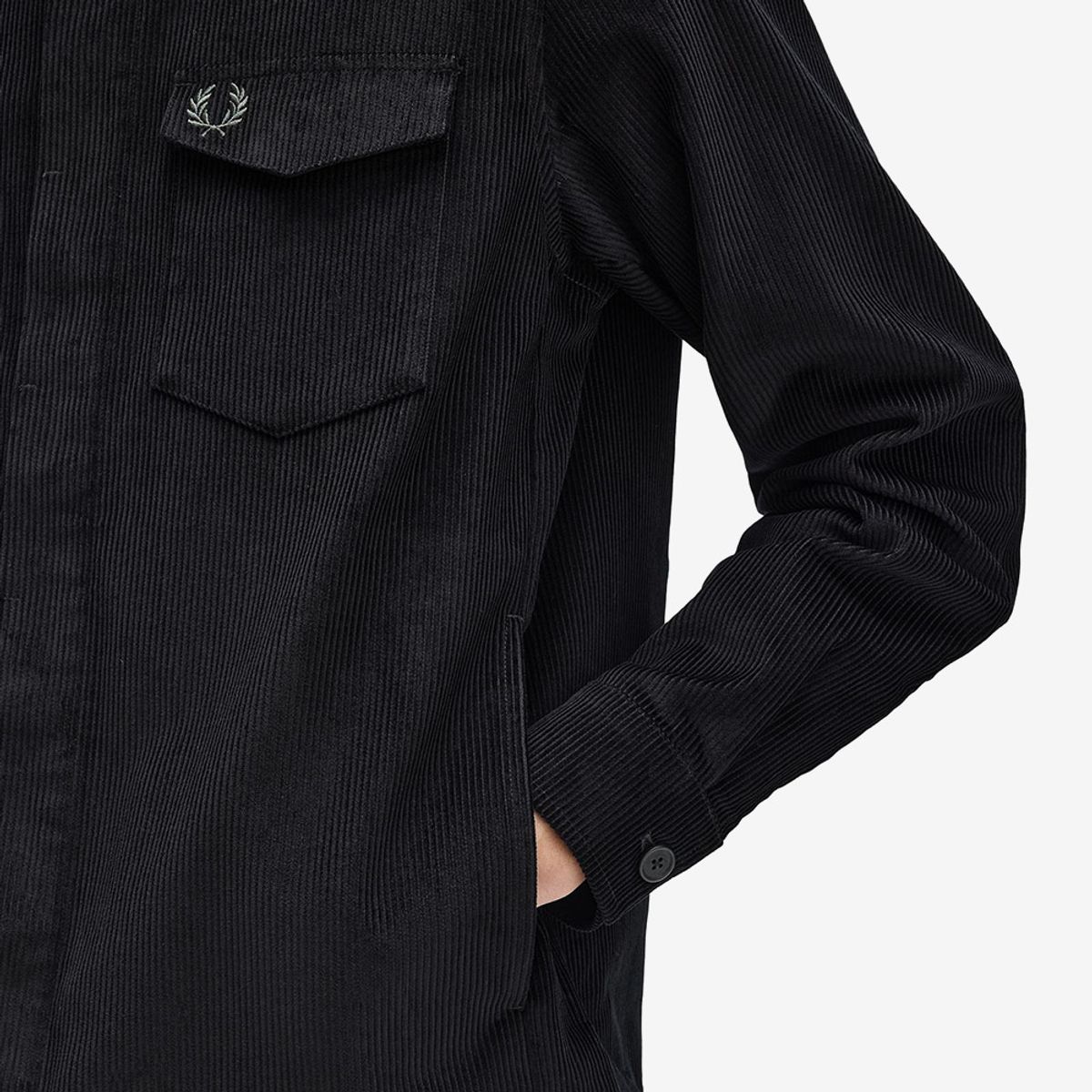 프레드페리(FRED PERRY) [Sharp] 코듀로이 오버셔츠 - 블랙 AFPM2531717-102