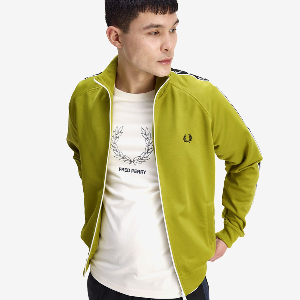 프레드페리(FRED PERRY) [Sport] 테잎 트랙 재킷 - 테니스볼 옐로우 AFPM2534620-Z17