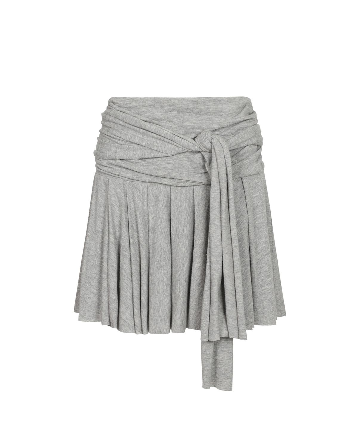 쓰리투에이티(THREE TO EIGHTY) RIBBON KNOTTED MINI SKIRT M.GREY