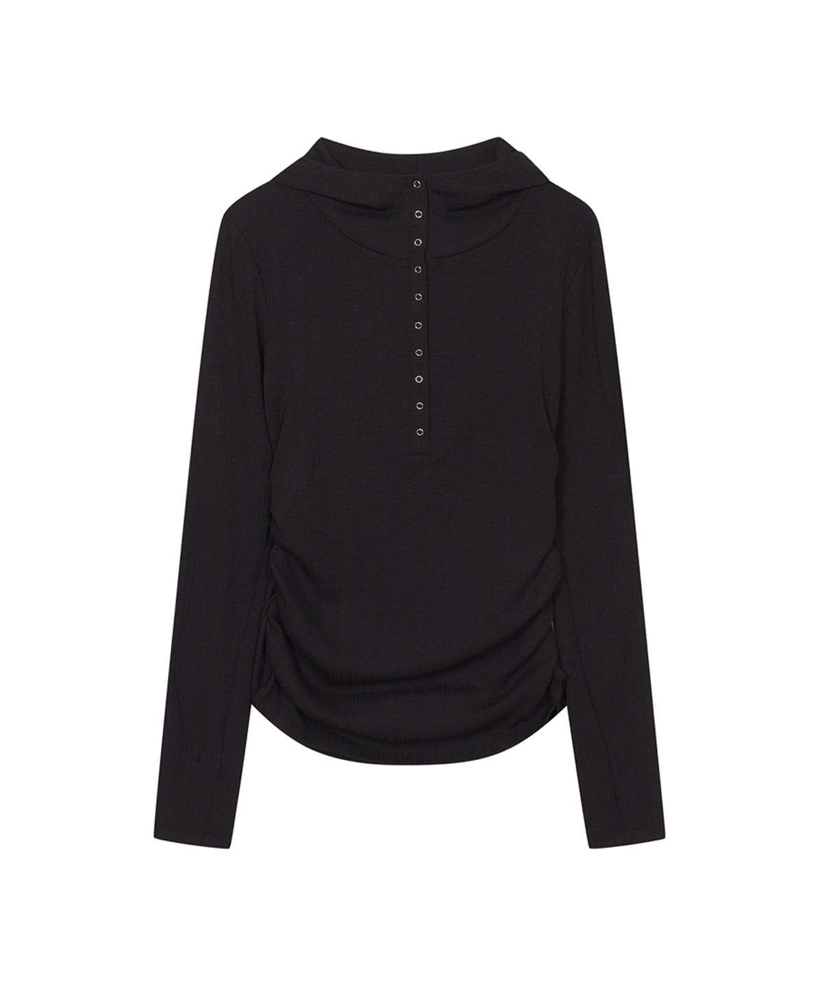 쓰리투에이티(THREE TO EIGHTY) [2nd REORDER] SNAPPY WAVE HOODIE BLACK