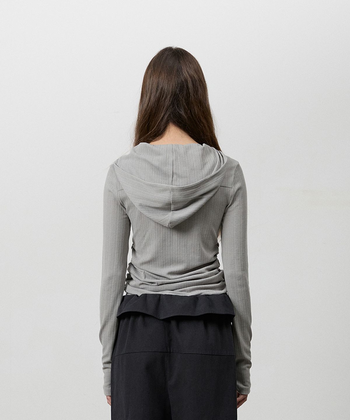 쓰리투에이티(THREE TO EIGHTY) SNAPPY WAVE HOODIE TAUPE GREY