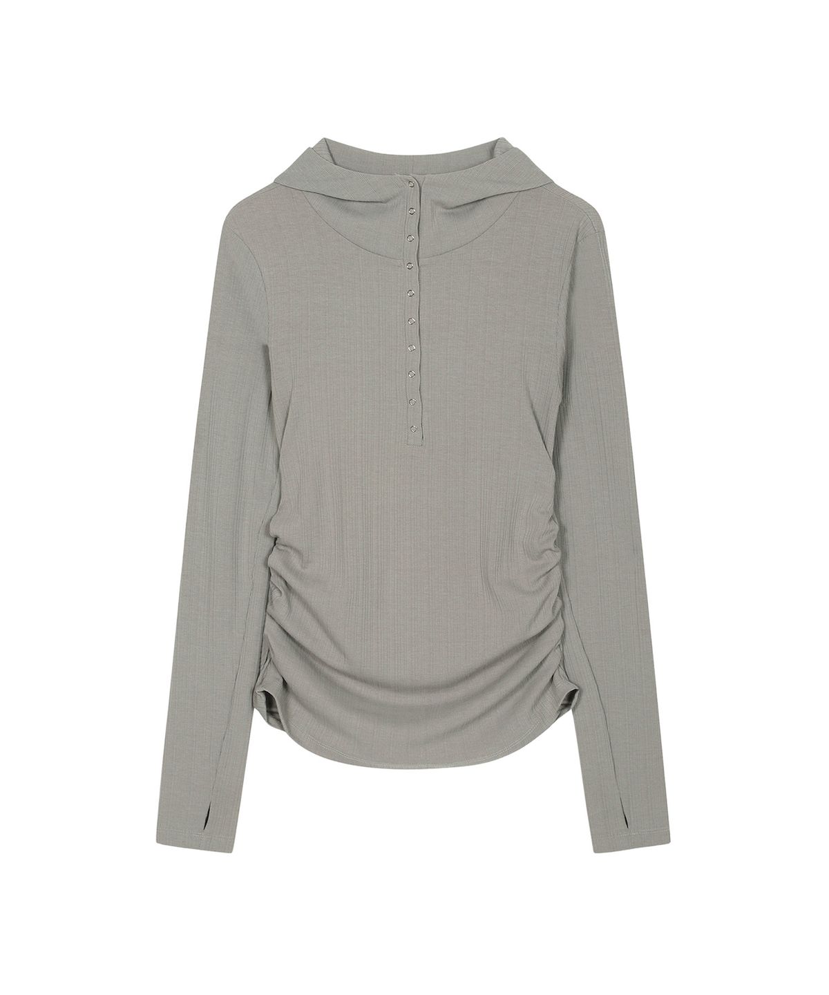 쓰리투에이티(THREE TO EIGHTY) SNAPPY WAVE HOODIE TAUPE GREY