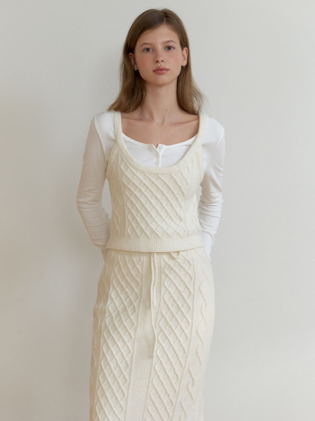 리엘(RE L) Violet knit sleeveless (ivory)