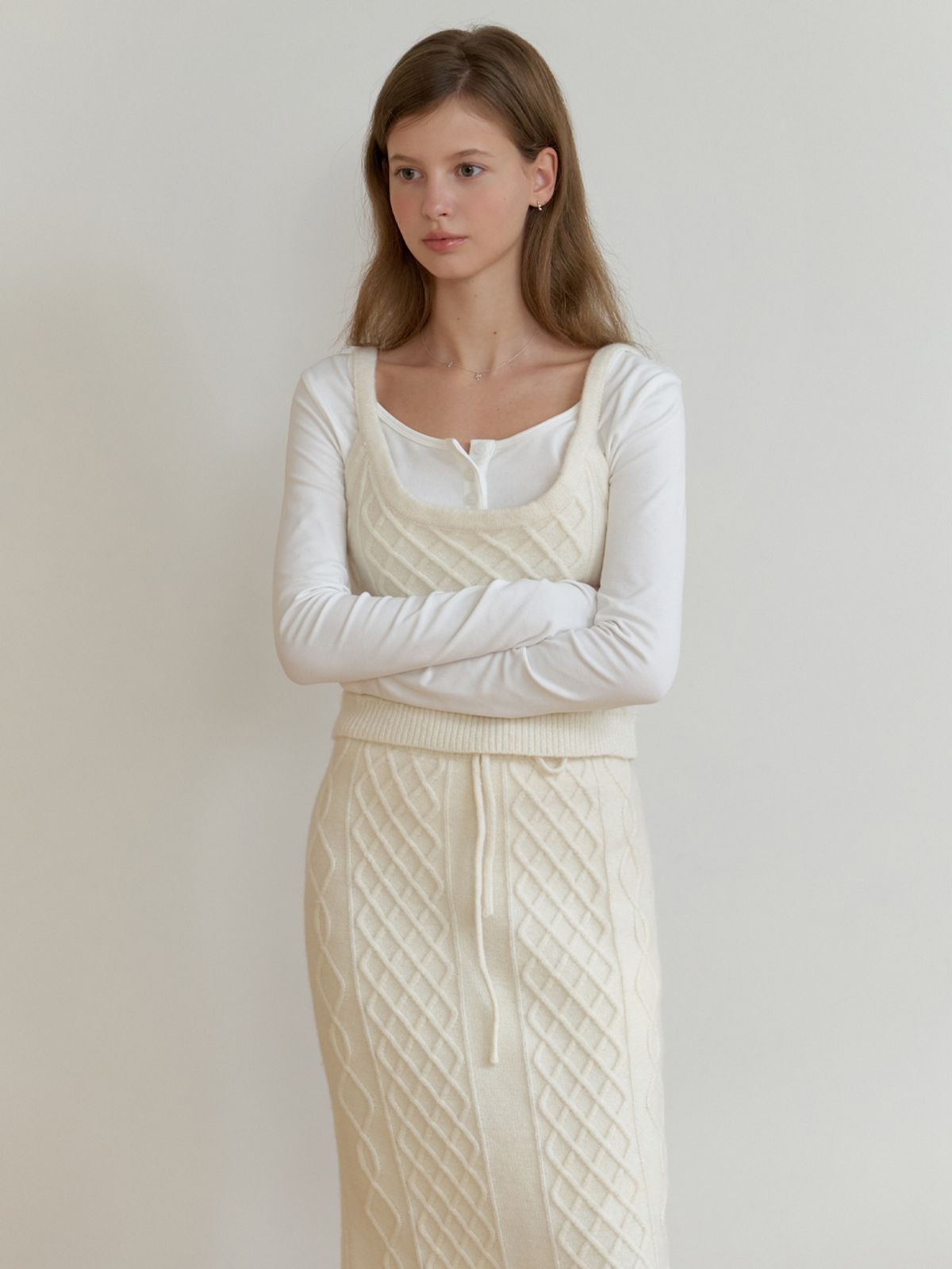 리엘(RE L) Violet knit sleeveless (ivory)