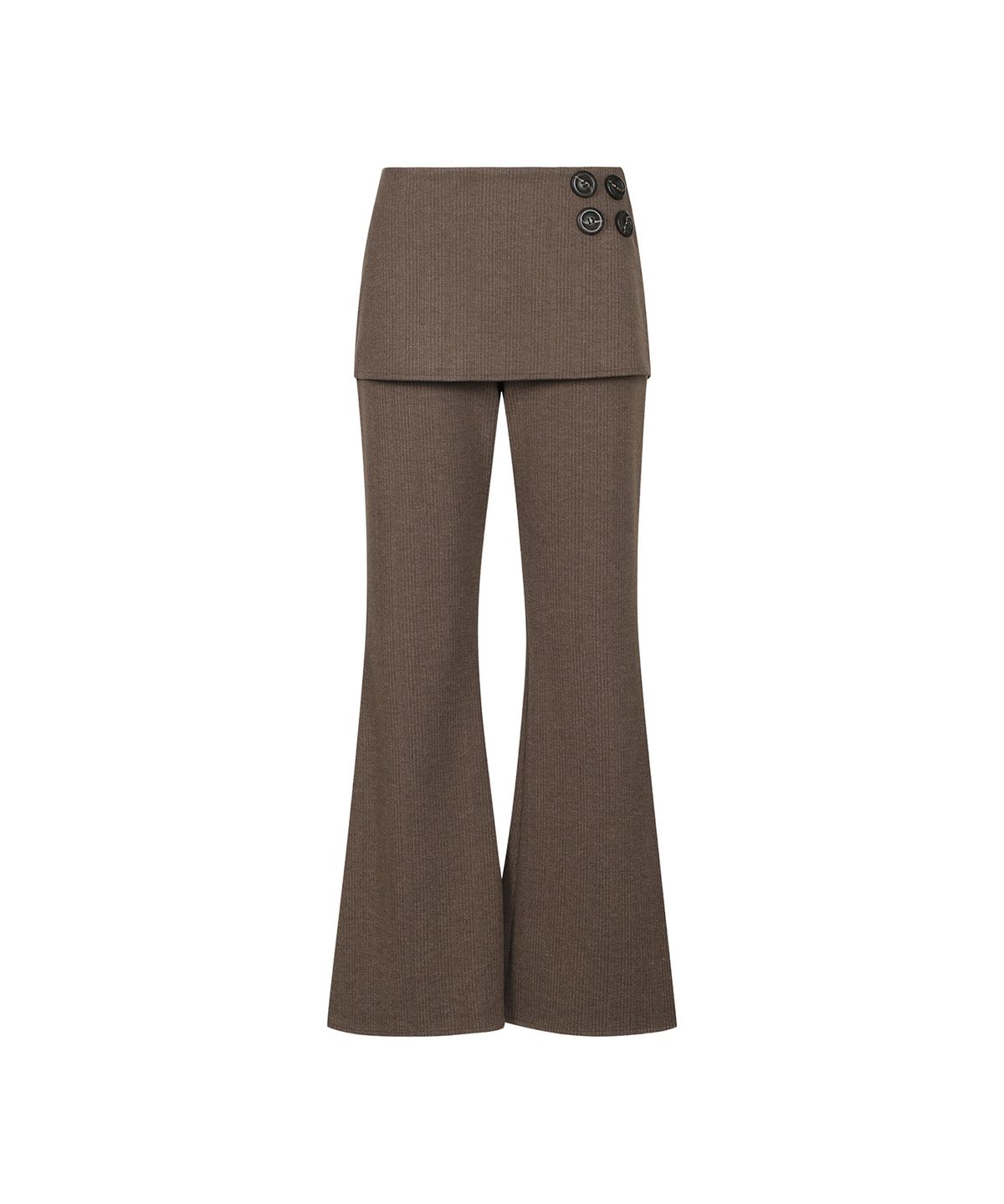 쓰리투에이티(THREE TO EIGHTY) SIDE BUTTON LAYER PANTS BROWN