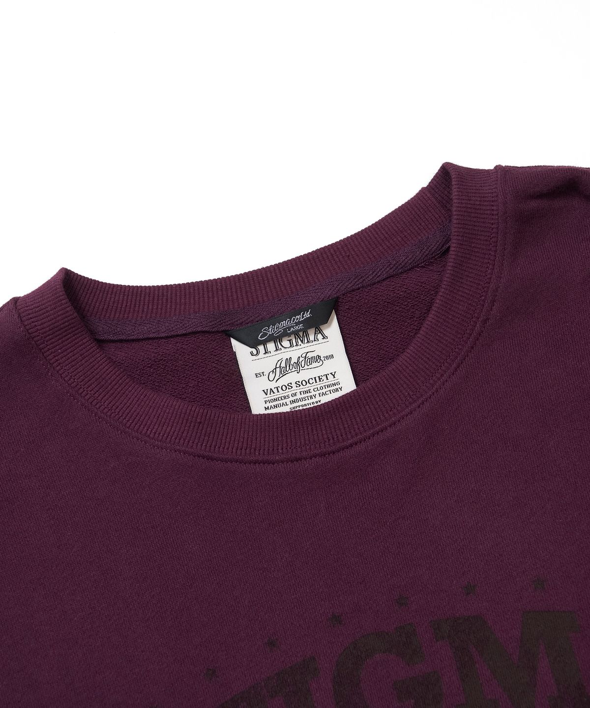 스티그마(STIGMA) CAMPUS CREWNECK BURGUNDY