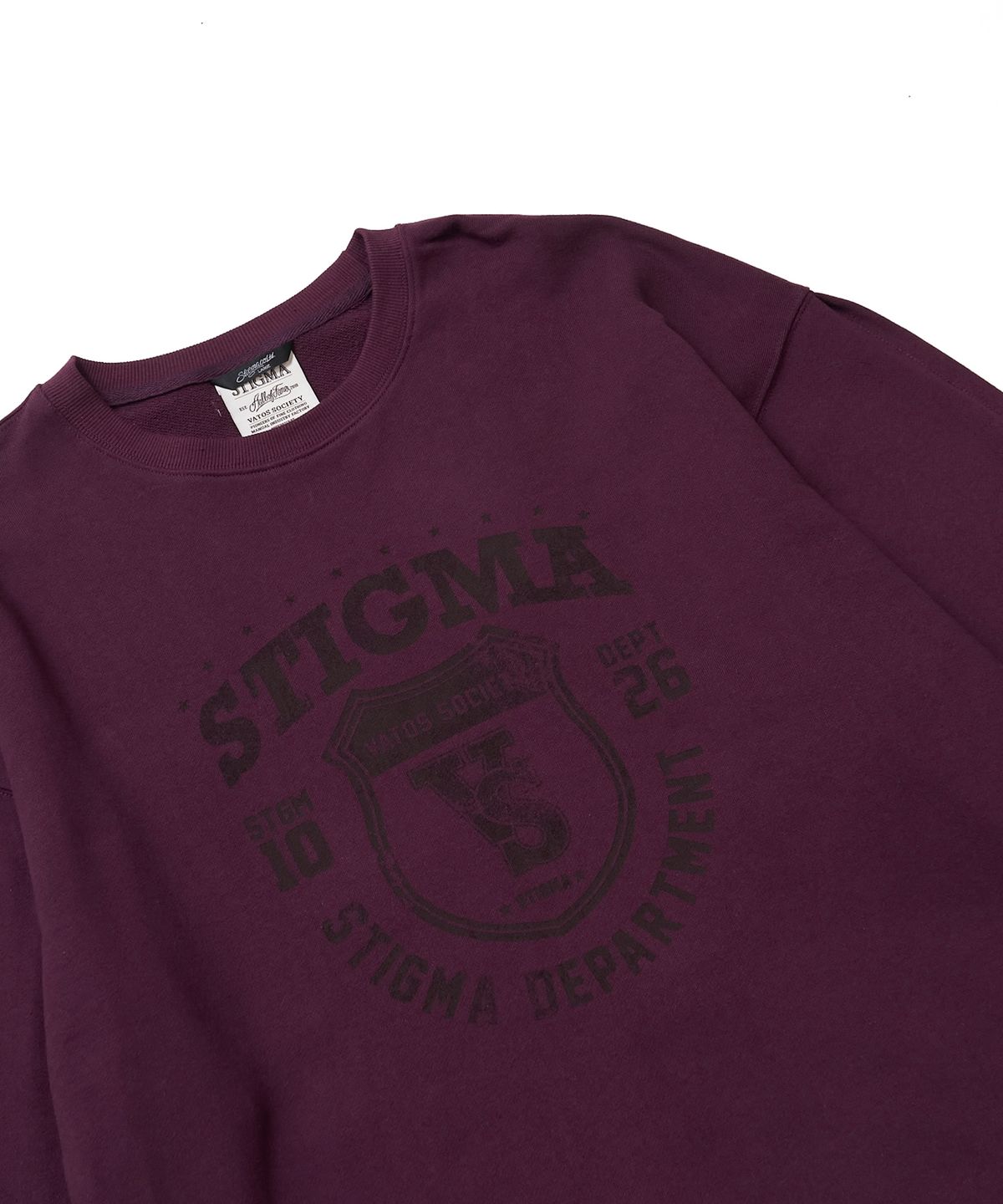 스티그마(STIGMA) CAMPUS CREWNECK BURGUNDY