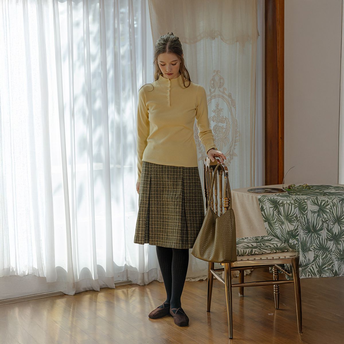 프라우드 마리(PROUD MARY) PM_Short plaid pleated skirt_2color