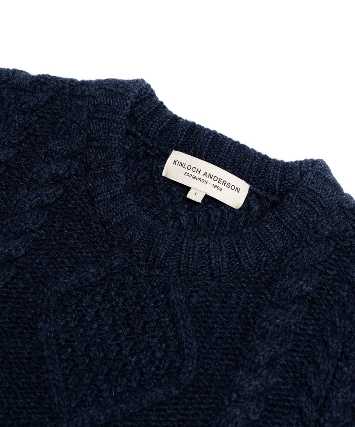 에든버러클럽(EDINBURGH CLUB) ARAN CREW-NECK SWEATER (NAVY)
