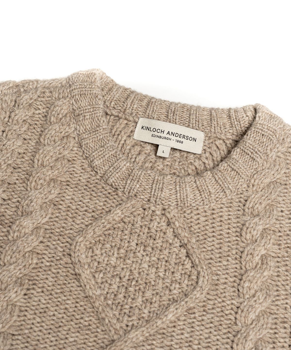 에든버러클럽(EDINBURGH CLUB) ARAN CREW-NECK SWEATER (BEIGE)