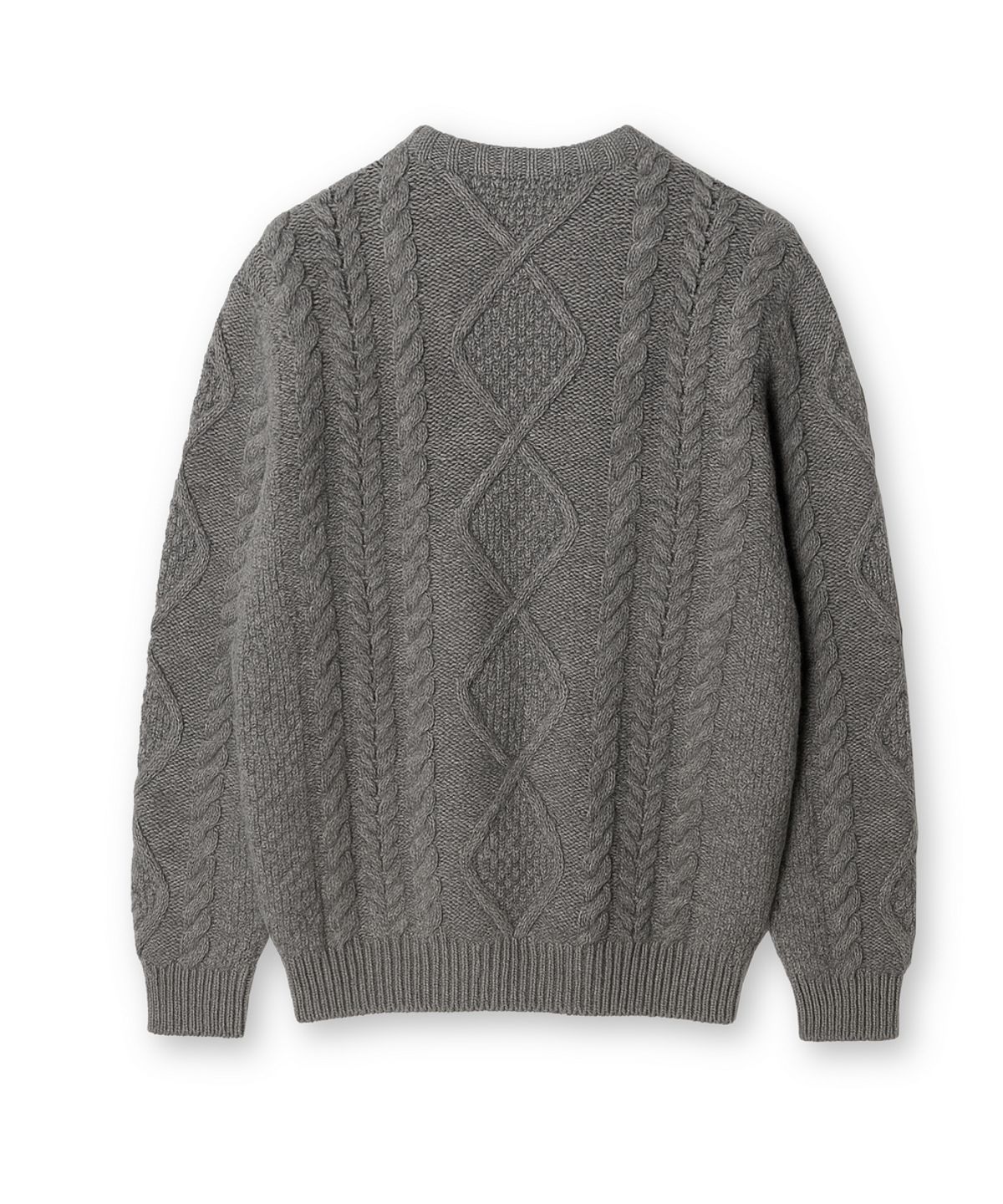에든버러클럽(EDINBURGH CLUB) ARAN CREW-NECK SWEATER (GREY)