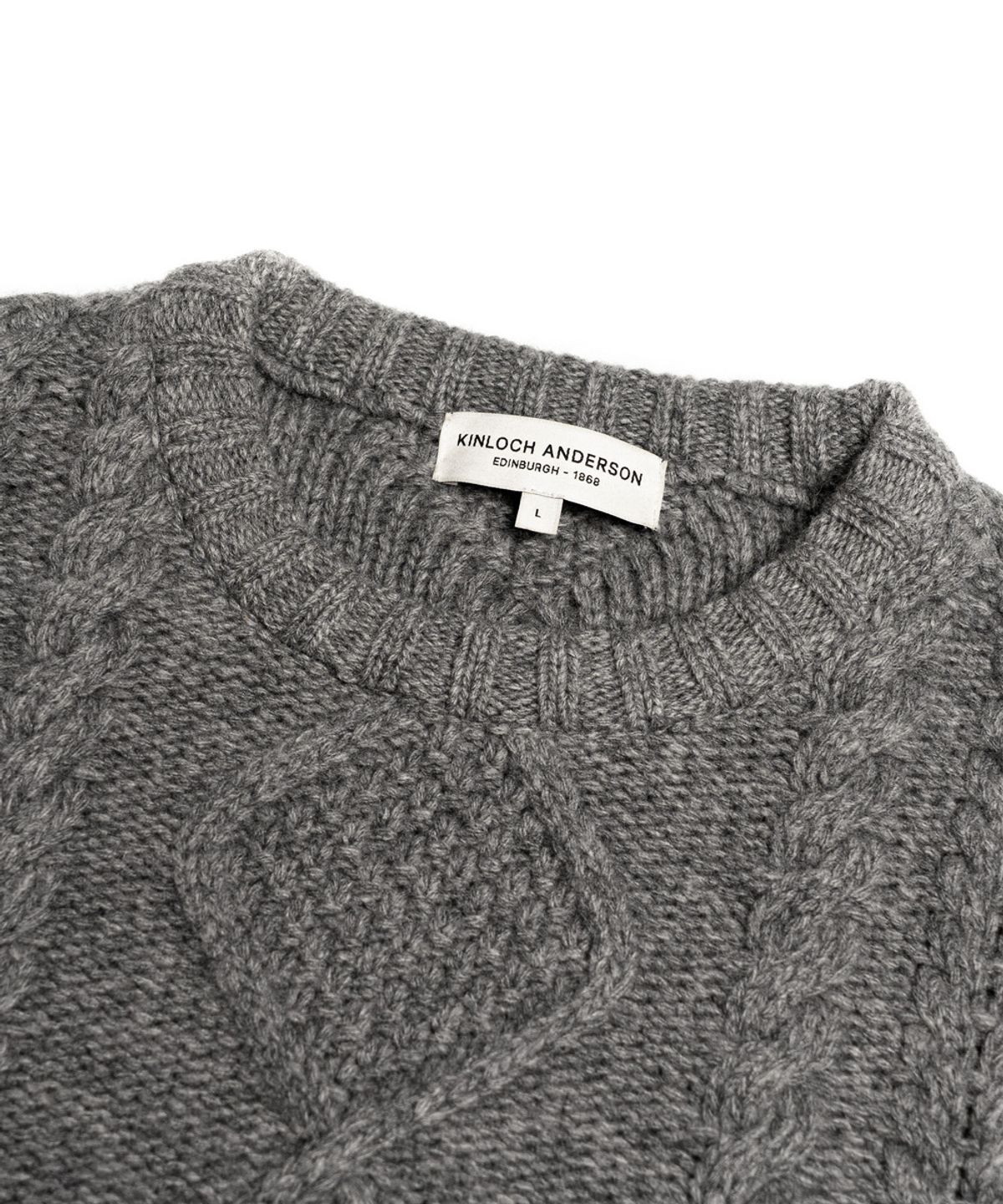 에든버러클럽(EDINBURGH CLUB) ARAN CREW-NECK SWEATER (GREY)