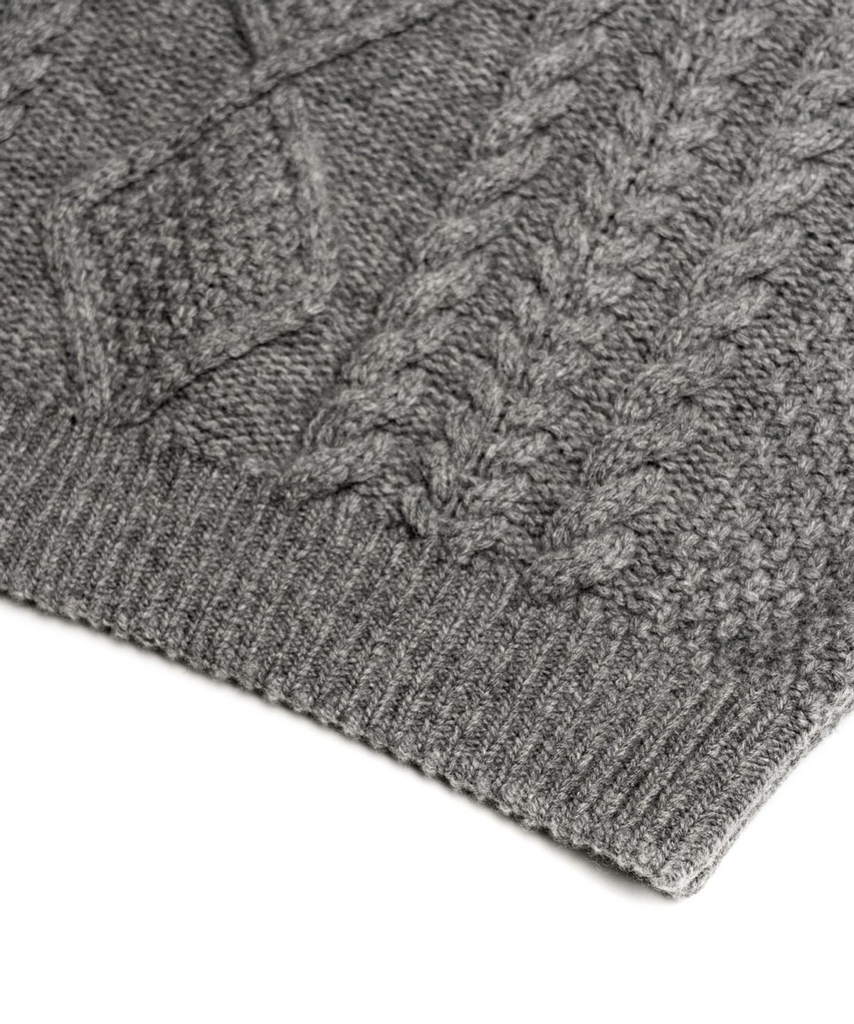 에든버러클럽(EDINBURGH CLUB) ARAN CREW-NECK SWEATER (GREY)