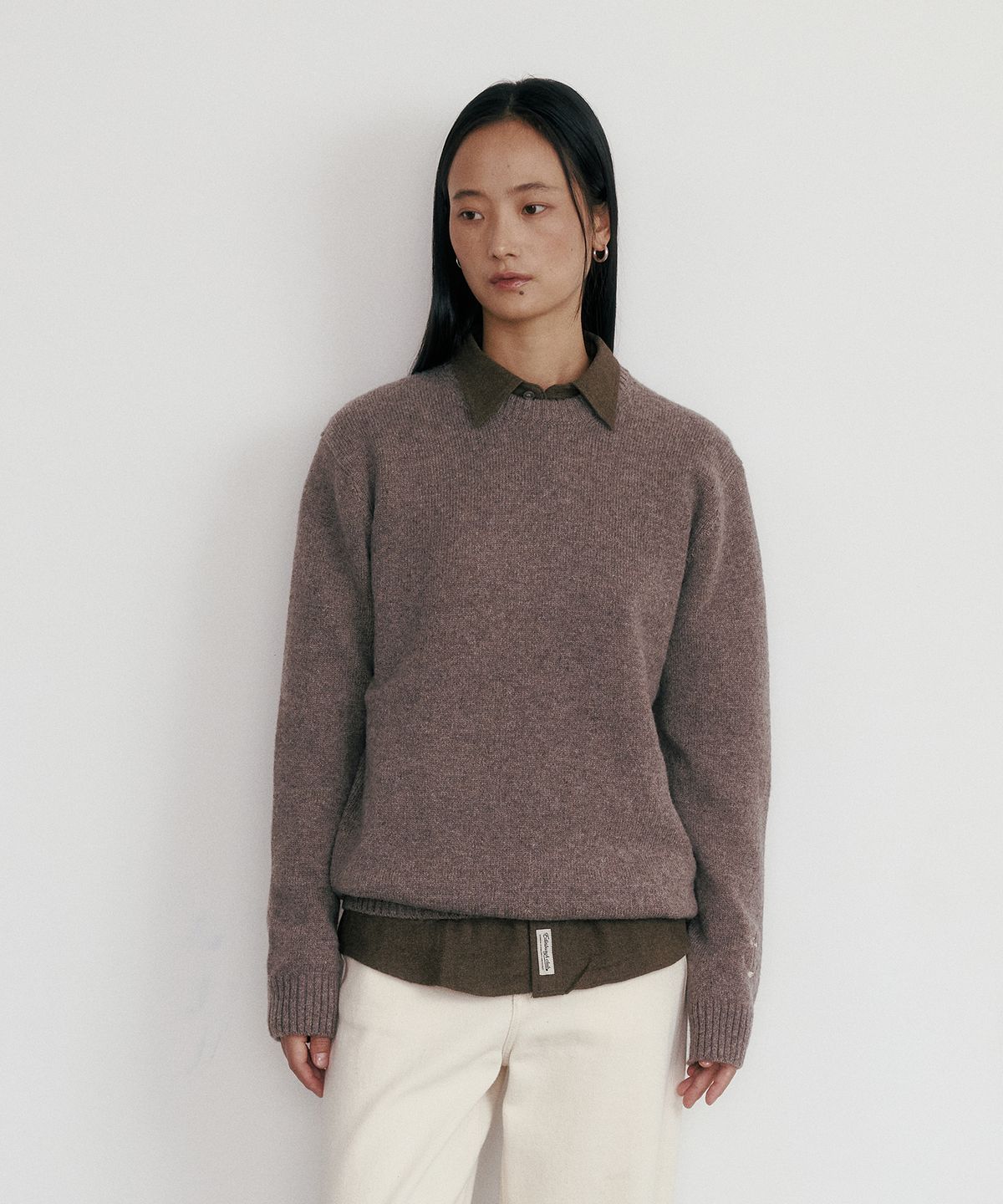 에든버러클럽(EDINBURGH CLUB) SHETLAND WOOL ANCHOR KNIT (GREY)