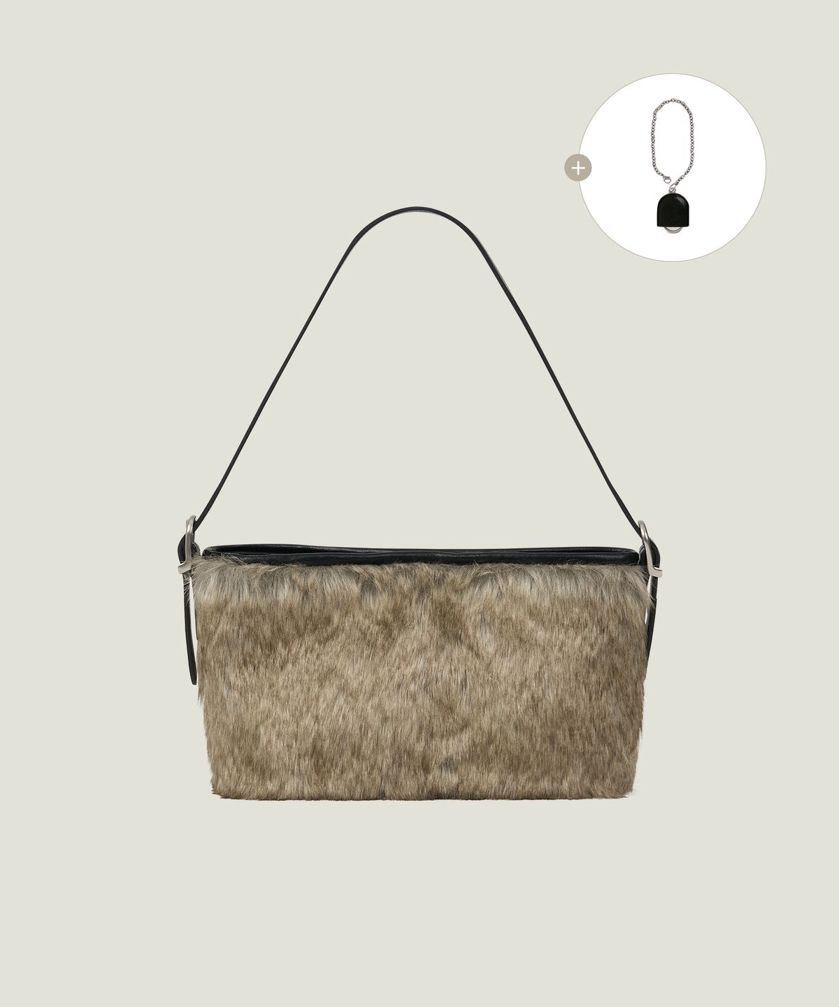 무쿠앤에보니(MUCU AND EBONY) Londe Fur Bag _ Brown