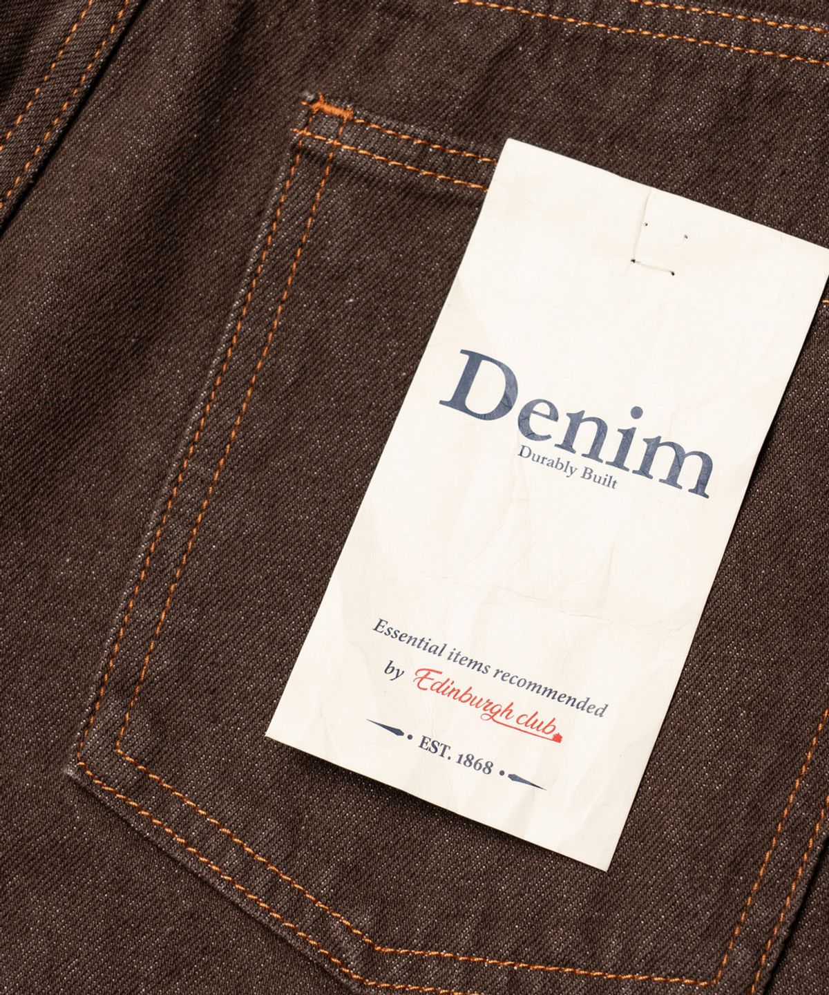 에든버러클럽(EDINBURGH CLUB) WIDE FIT DENIM PANTS (BROWN)