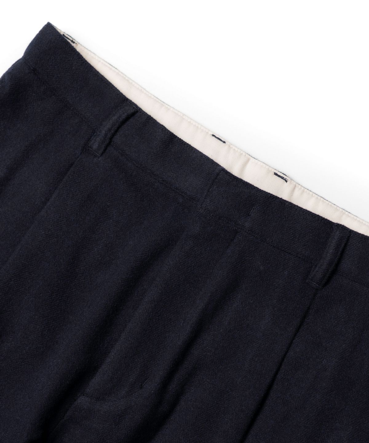 에든버러클럽(EDINBURGH CLUB) ONE-TUCK WIDE FIT WOOL BLENDED PANTS (NAVY)
