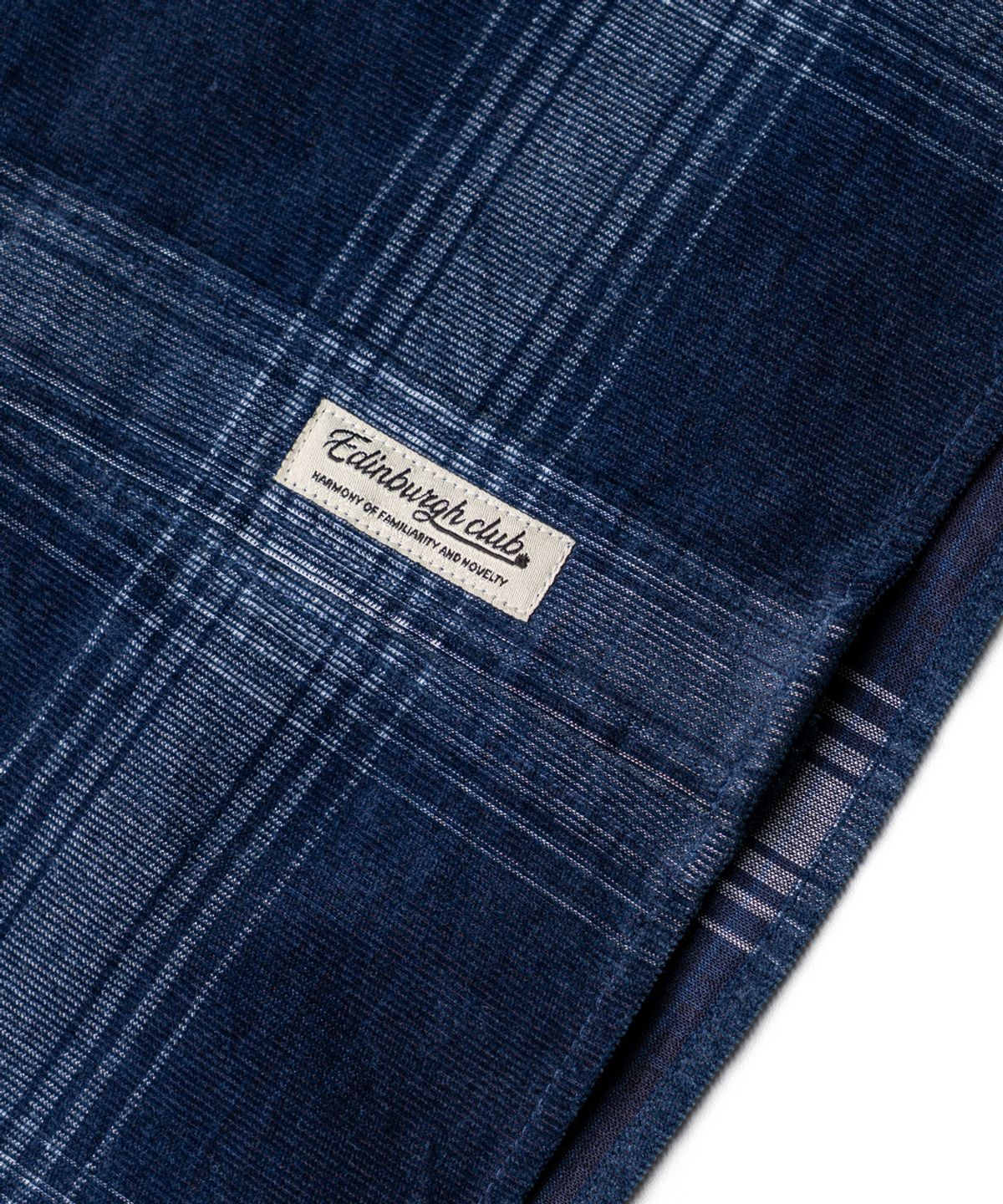 에든버러클럽(EDINBURGH CLUB) SEMI-OVER FIT CHECK CORDUROY SHIRT (BLUE)