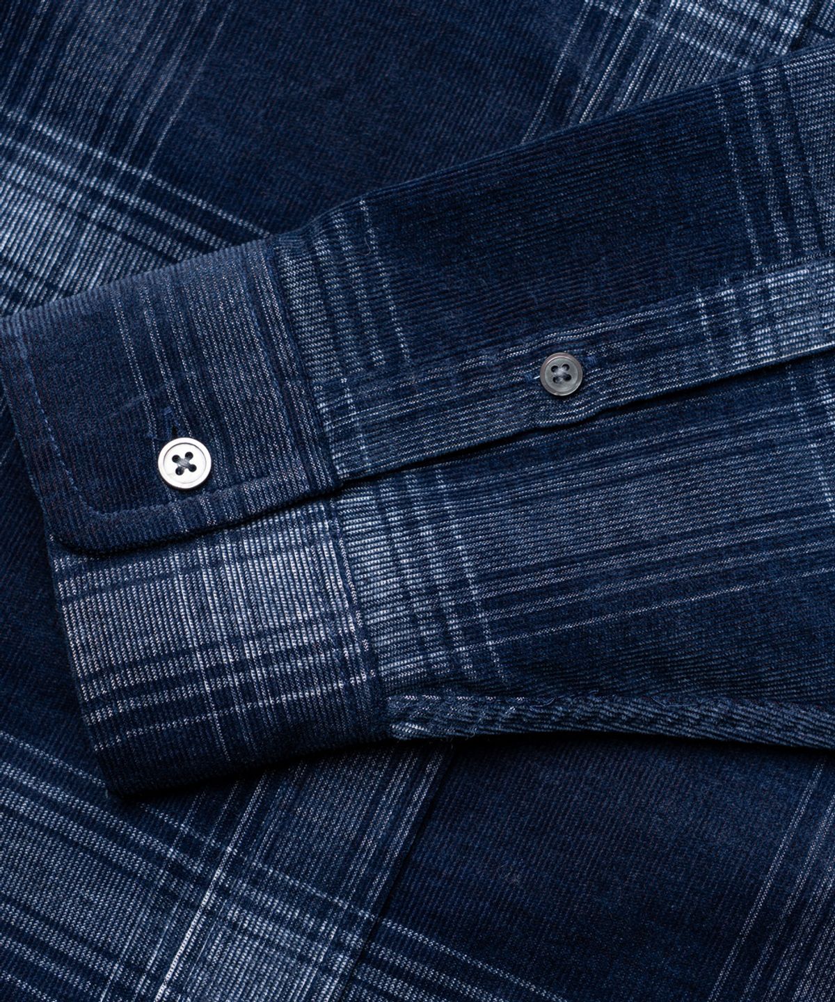 에든버러클럽(EDINBURGH CLUB) SEMI-OVER FIT CHECK CORDUROY SHIRT (BLUE)