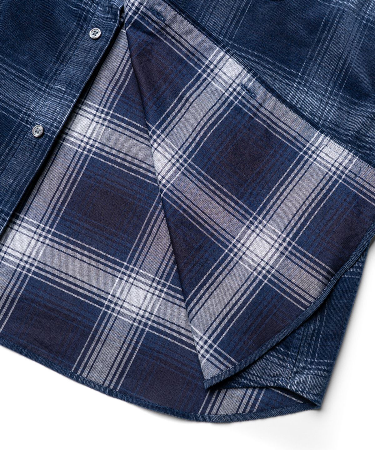 에든버러클럽(EDINBURGH CLUB) SEMI-OVER FIT CHECK CORDUROY SHIRT (BLUE)